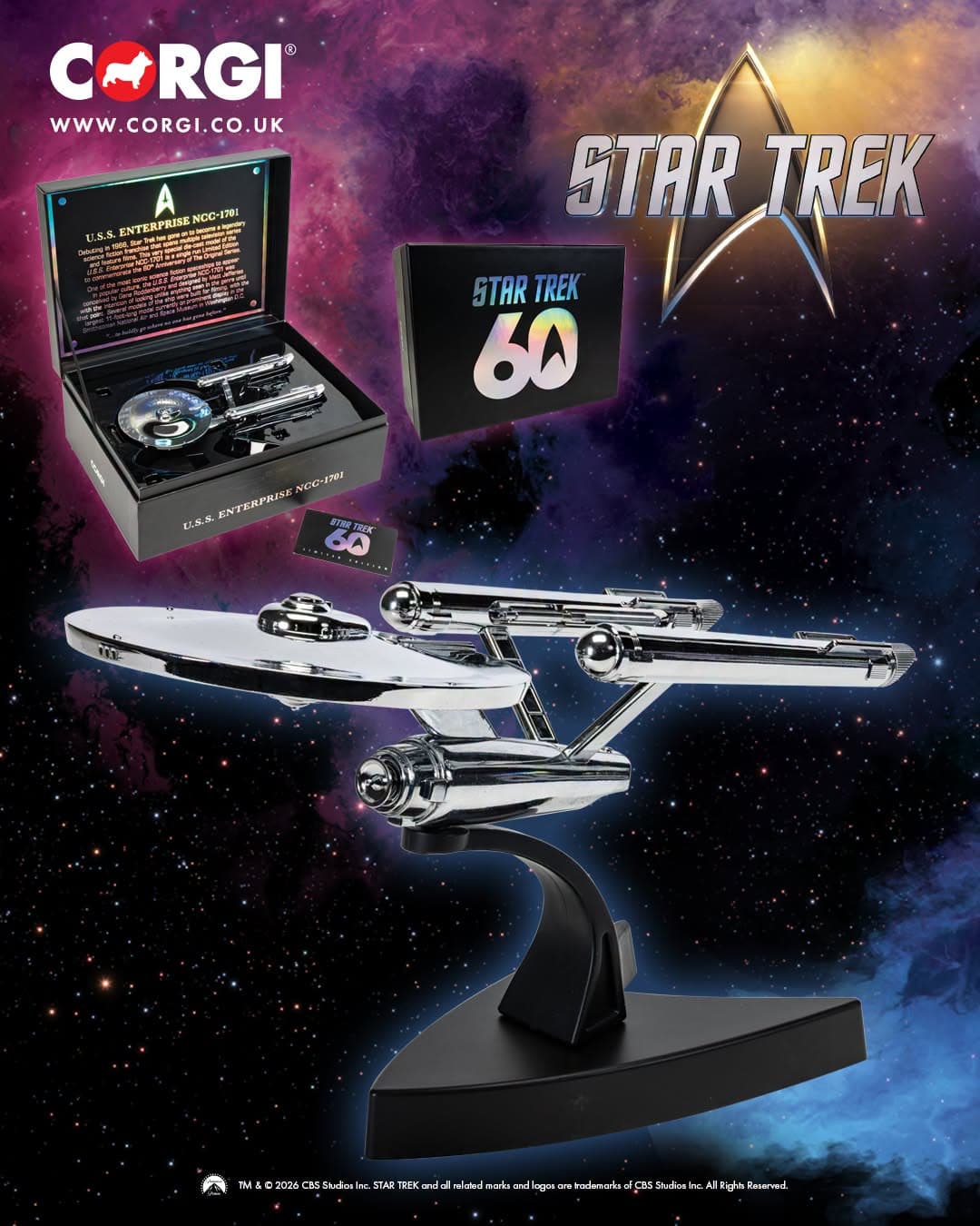 Corgi Unveils Limited Platinum Edition USS Enterprise for Star Trek's 60th Anniversary